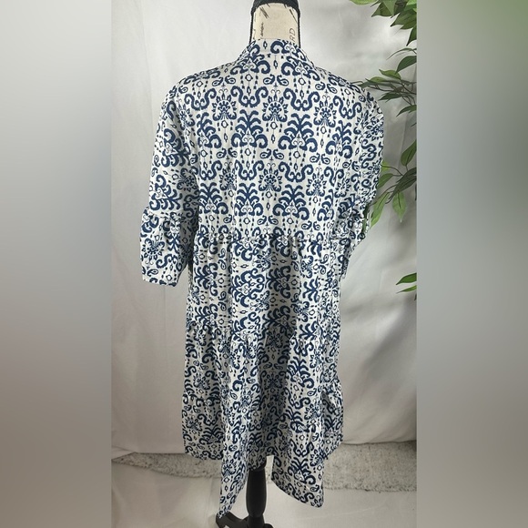 Elegant Blue and White Midi Dress 💎 - Picture 8 of 10